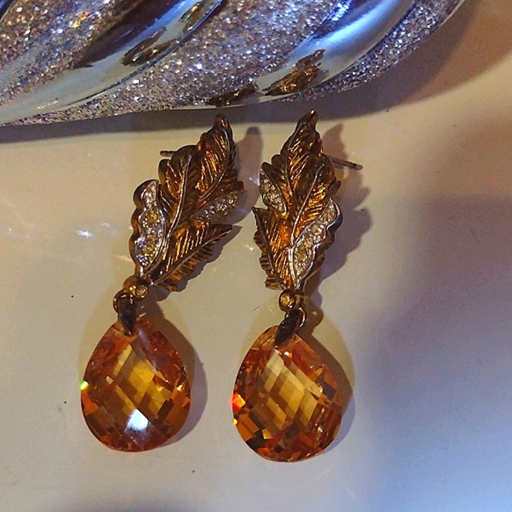 Pineapple Crystal Drop Earrings - image 8